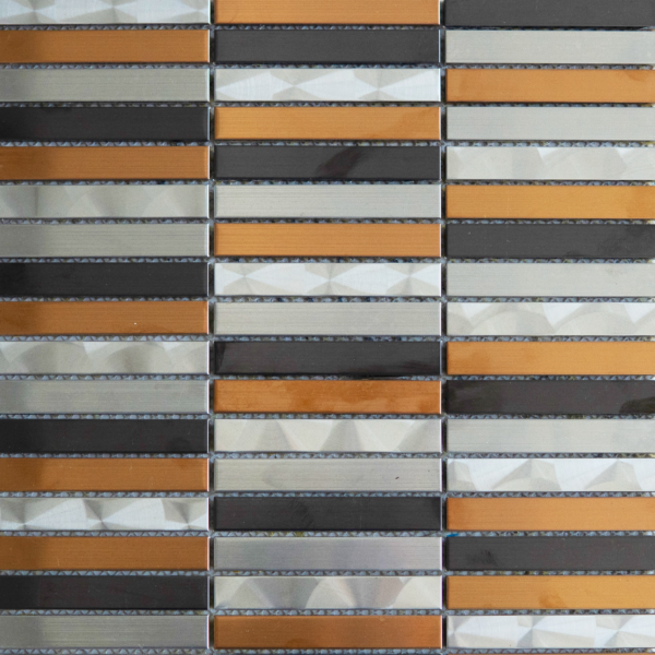 MOSAICO AC INOX REIMZER MIX BROWN YGS021-1, 15x98- 298x298 mm