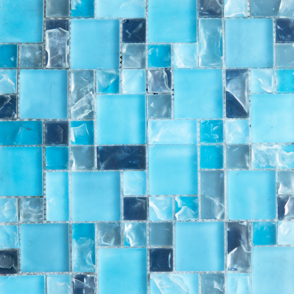 MOSAICO CRACKLE ORIENTAL MC003D CELESTE 25X25/52+52X52mm