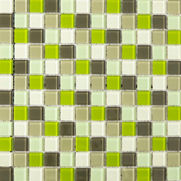 MOSAICO CRISTAL VOLCANO L02/E50 MIX CARAMELO/VERDE LIMON 23X8-30X30