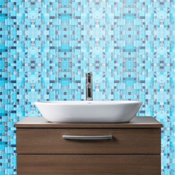 MOSAICO CRACKLE ORIENTAL MC003D CELESTE 25X25/52+52X52mm - Imagen de 2