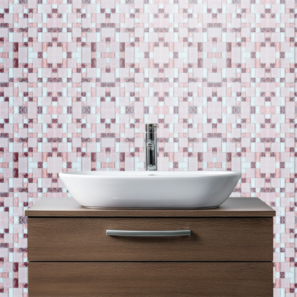 MOSAICO CRACKLE ORIENTAL MC001C ROSA - Imagen de 2
