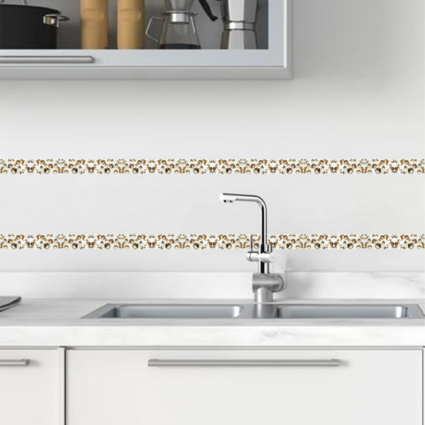 LISTELO FICO DECORADO 10X60 ESFERAS BEIGE - Imagen de 2