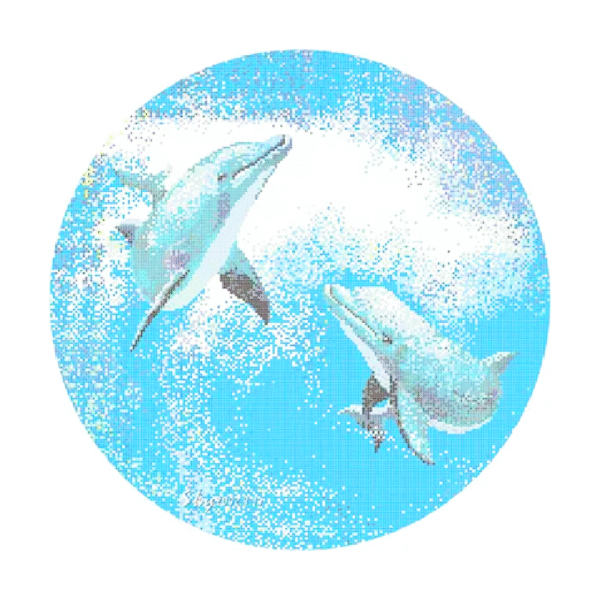 MOSAICO VIDRIO HK PEARL DECO POOL TURQUOISE 44 ( DELFINES TURQUEZAS ) 20-327x327