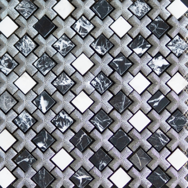 MOSAICO PERONDA MARMOL OSAKA NEGRO 28X28