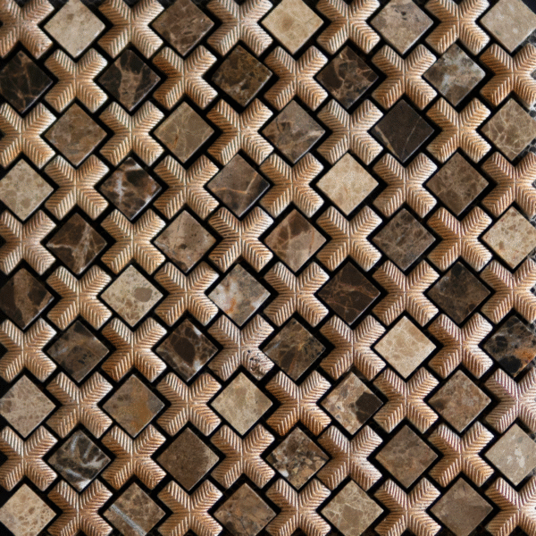 MOSAICO PERONDA MARMOL OSAKA MARRÓN 28X28